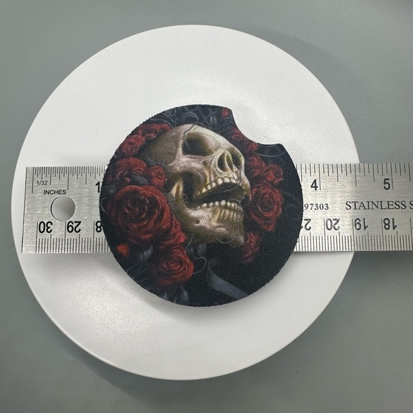 Skull and Roses Car Coaster - Picture 4 of 4